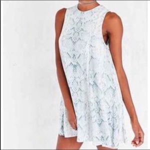 Silence + Noise Navy Snake Print Dress